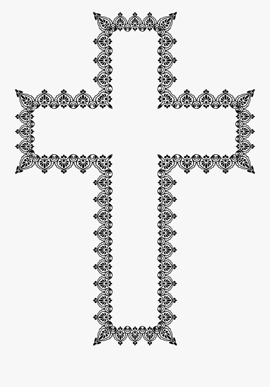 Vintage Frame Extended Big - Christian Cross, Transparent Clipart