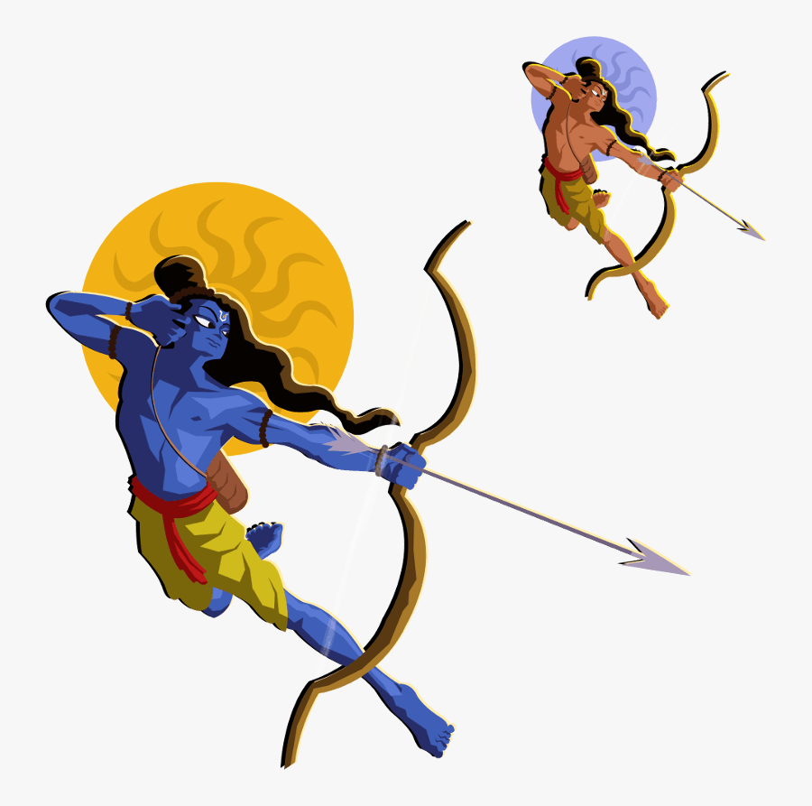 Bhagwan Mythical Sita Character Fictional Shri Hanumanji - Lord Ram With Arrow Png, Transparent Clipart