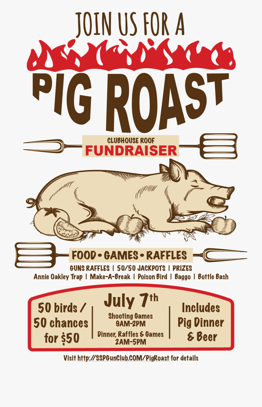Pig Roast Fundraiser, Transparent Clipart