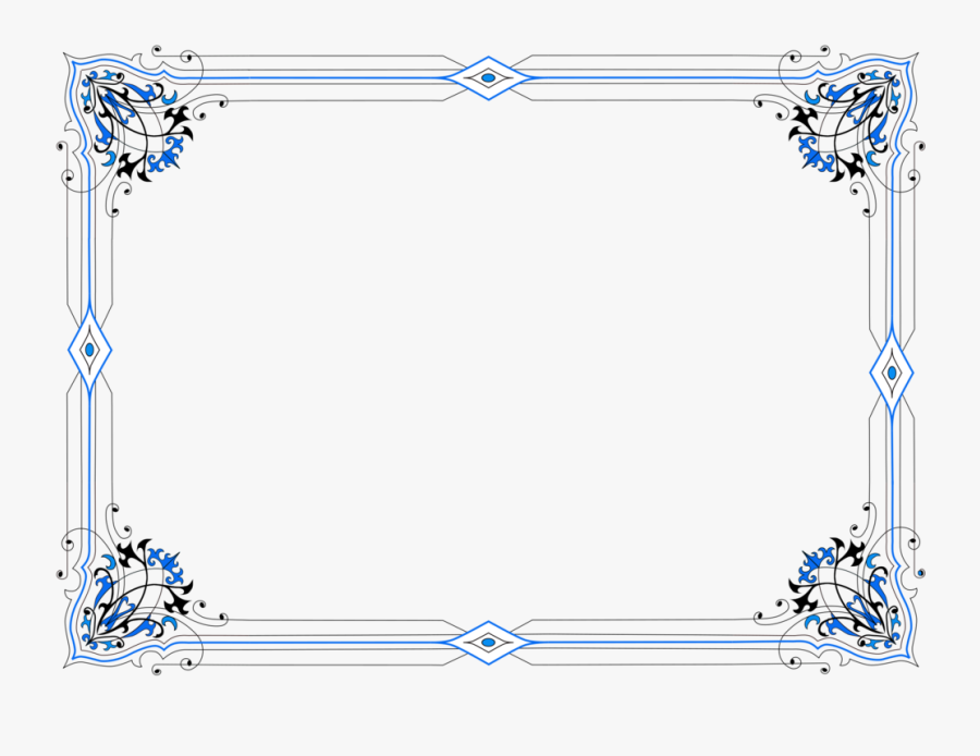 Variation In Blue - Fancy Blue Background With Border, Transparent Clipart