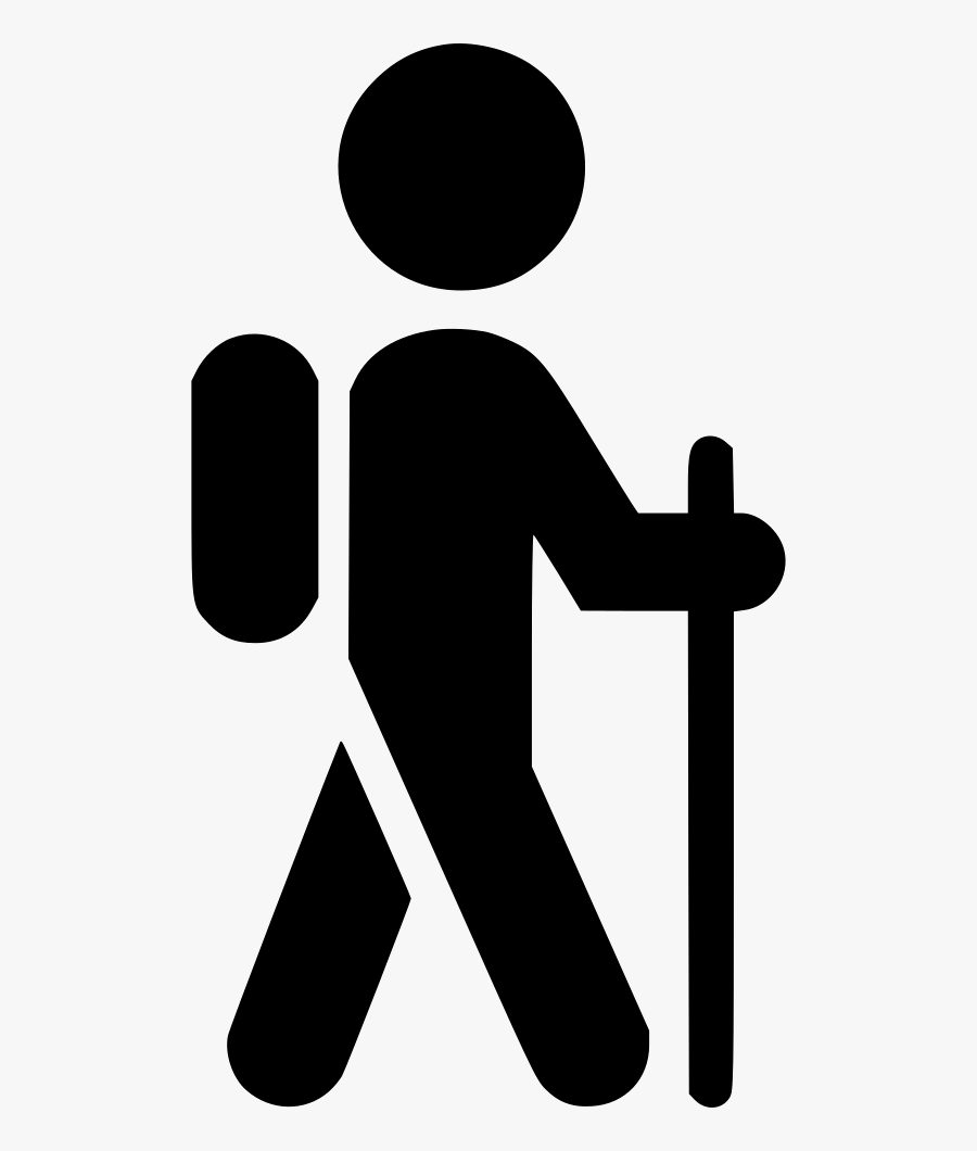 Hiker With Backpack Svg Png Icon Free Download - Trail Hike Silhouette, Transparent Clipart