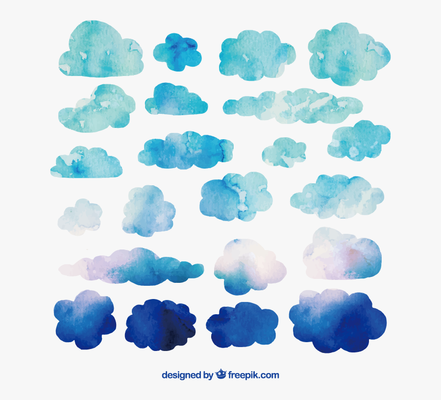 Painting Clip Art Blue - Cloud Png Vector Watercolor, Transparent Clipart