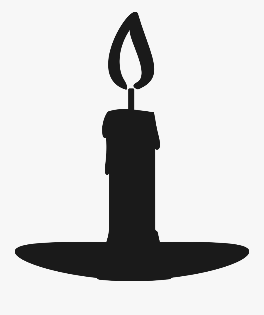 Silhouette, Candle, Gray, Vector, Icon, Shadow, Fire - Transparent Candle Black And White Png, Transparent Clipart