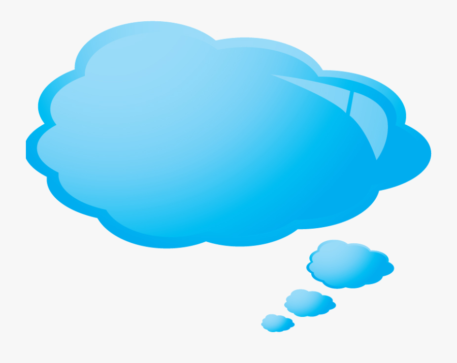 Blue Thought Cloud Clipart , Png Download - Transparent Blue Thought Bubble Png, Transparent Clipart