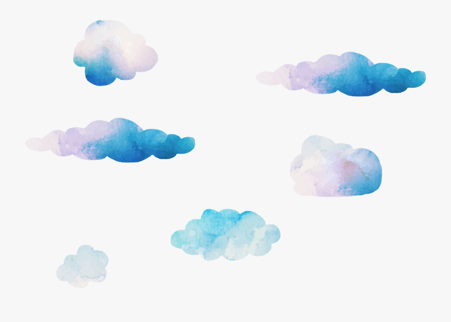 Blue Vector Clouds Wallpaper Sky Watercolor Computer - Summer Watercolor Wallpaper Clouds, Transparent Clipart