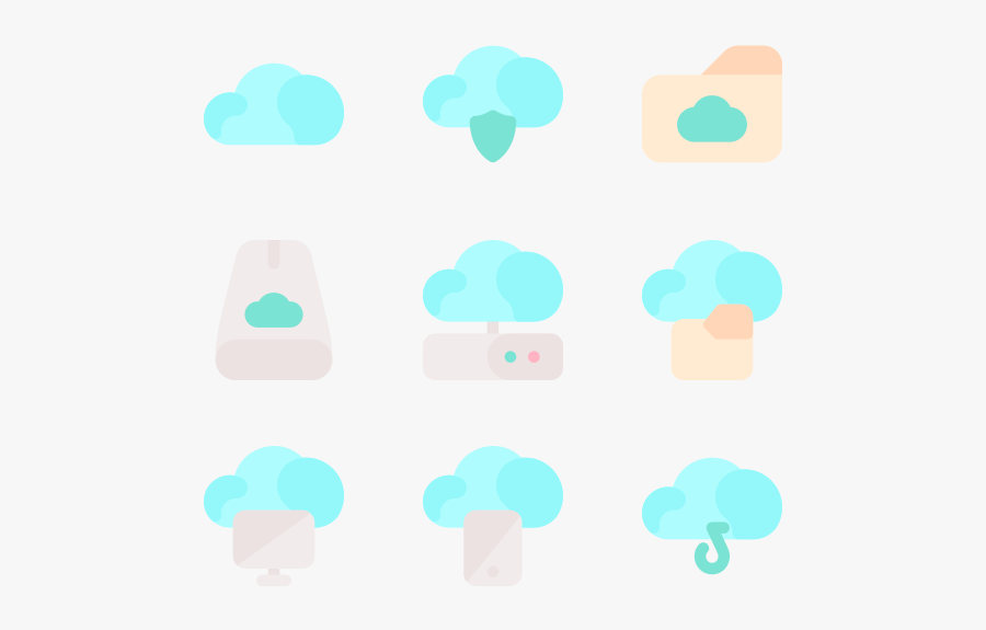 Cloud Network, Transparent Clipart