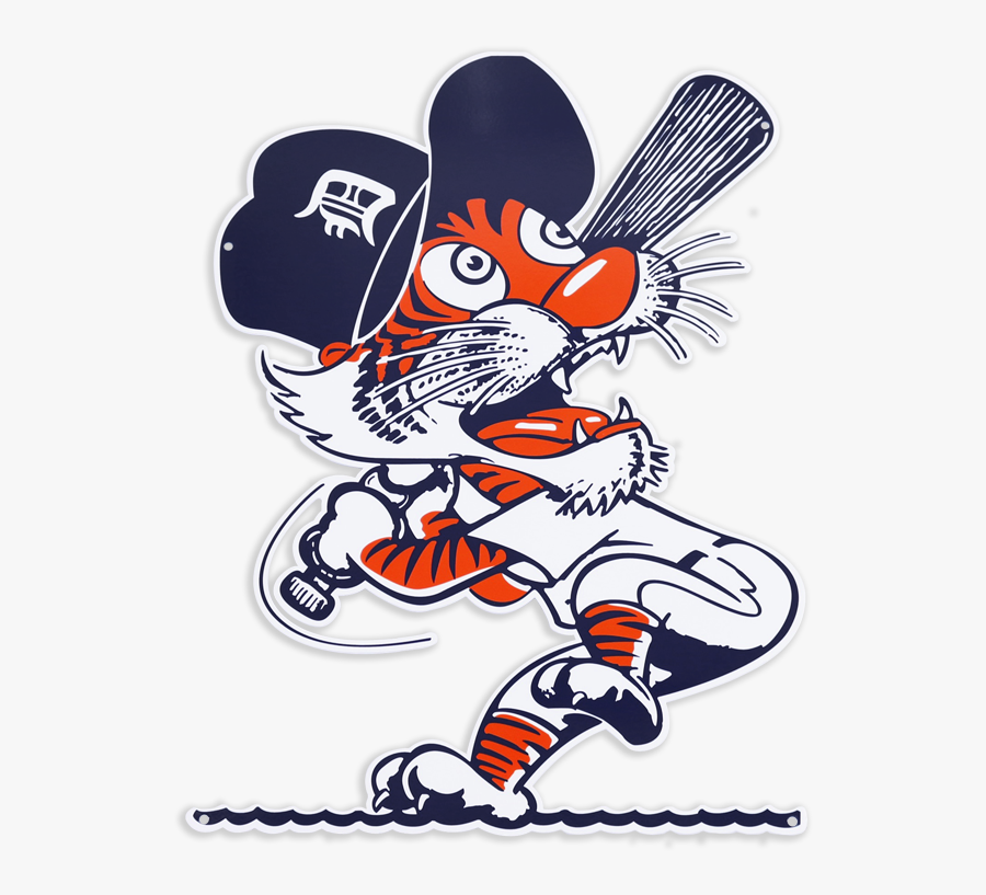 Authentic Street Signs Detroit Tigers Swinging Kitty - Detroit Tigers Logo, Transparent Clipart