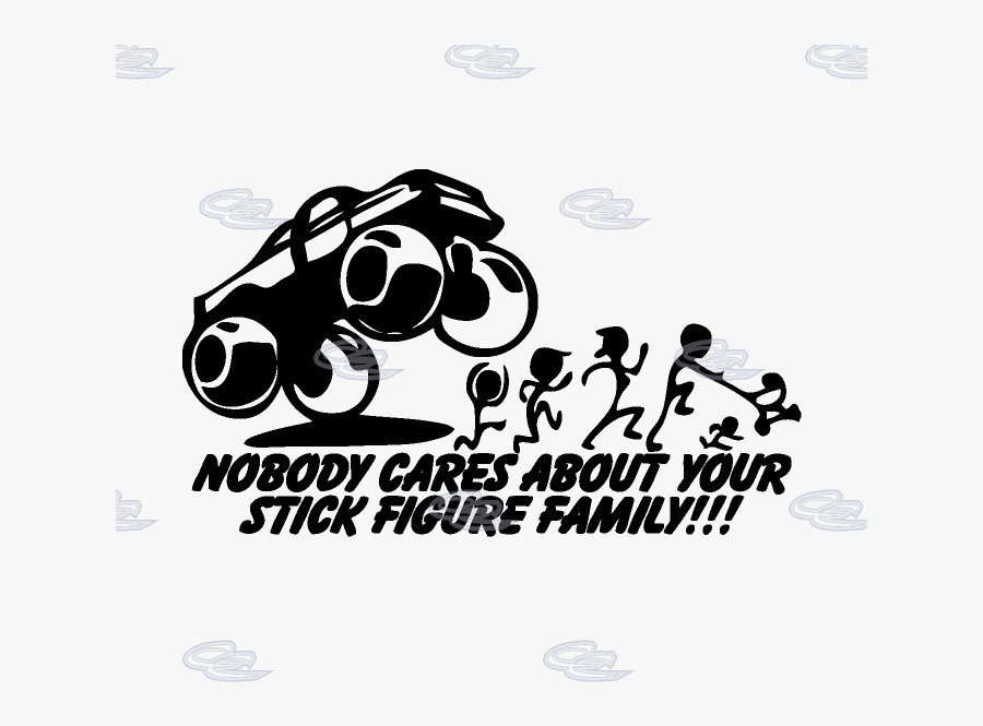 Truck Run Over Stick Figure Family, Nobody Cares About - Stick Figure Jeep Wrangler, Transparent Clipart