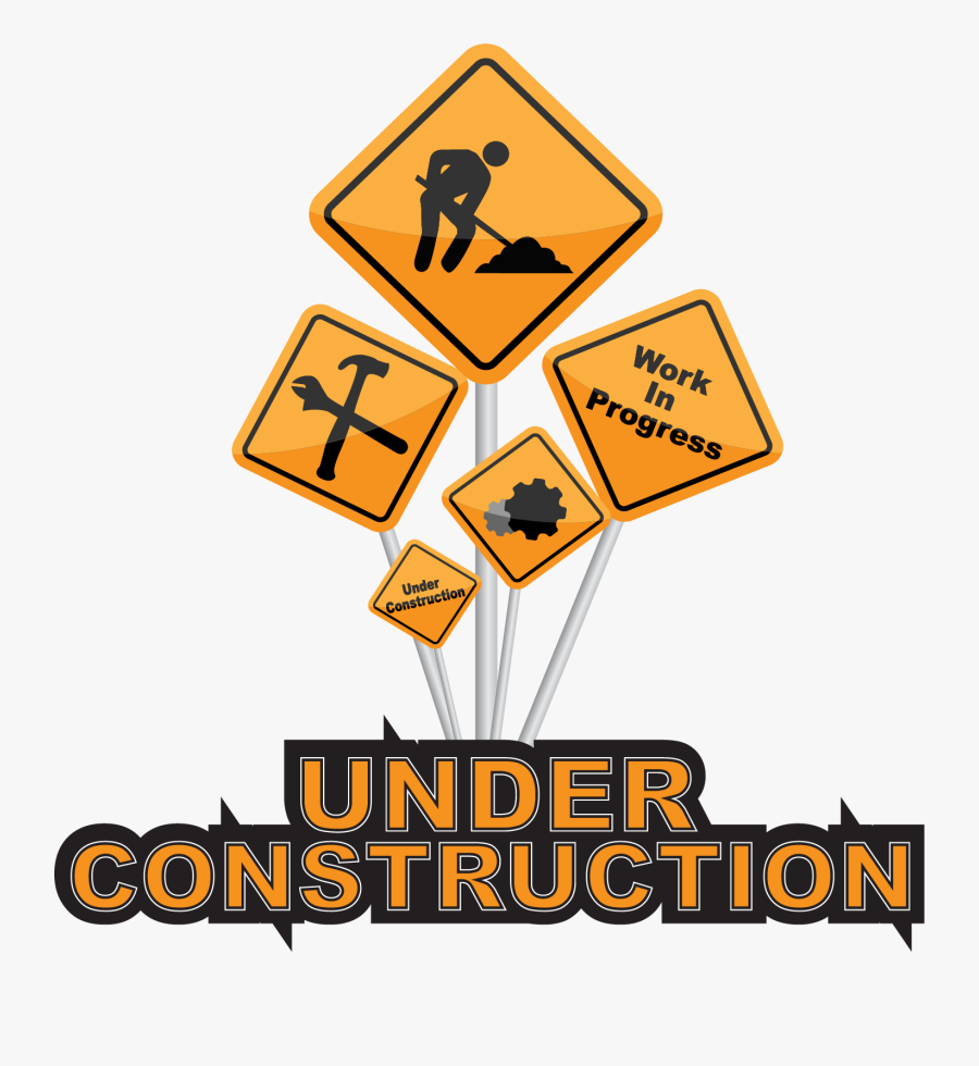 Under Construction Board Orange, Transparent Clipart