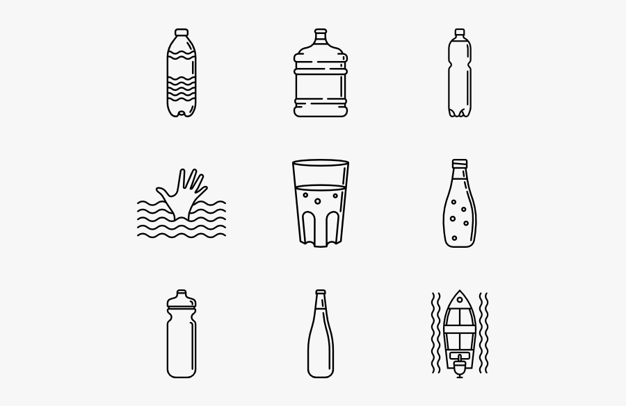 H2o - Water Bottle Pack Icon, Transparent Clipart