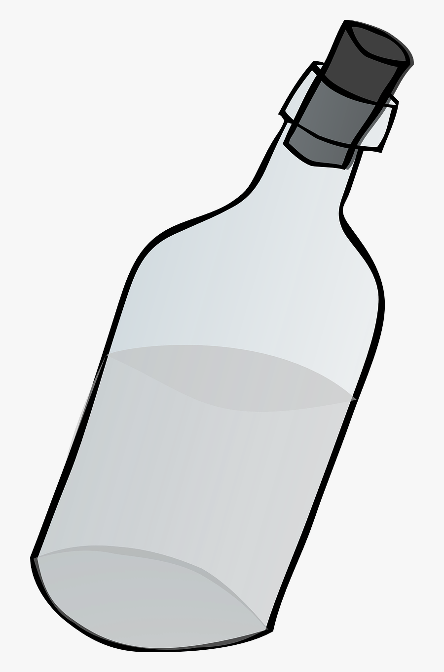 Bottle, Clear, Glass, Close, Cork, Water - Glass Bottle Clip Art, Transparent Clipart
