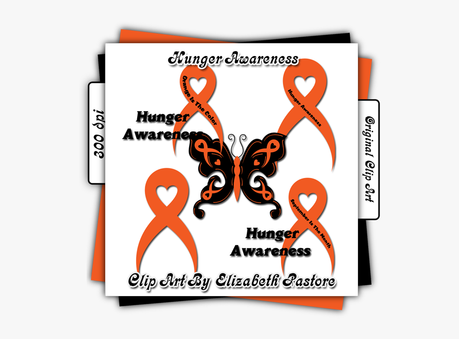 Orange Ribbon Clip Art By Elizabeth Pastore - Dementia Ribbon Colour, Transparent Clipart