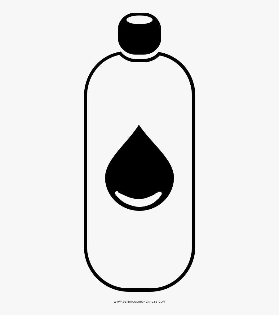 Water Bottle Coloring Page - Botella De Agua Para Dibujar, Transparent Clipart