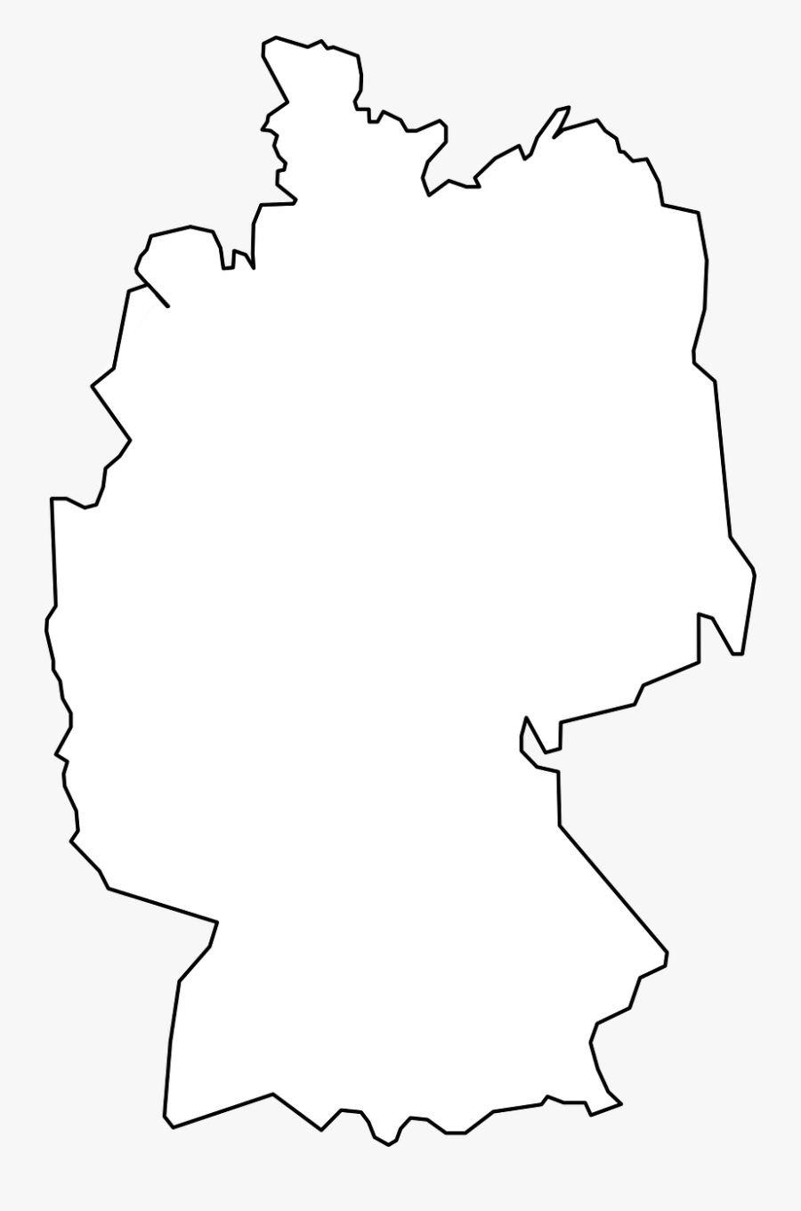 Germany Map Outline Free Picture - Germany Map White Png, Transparent Clipart