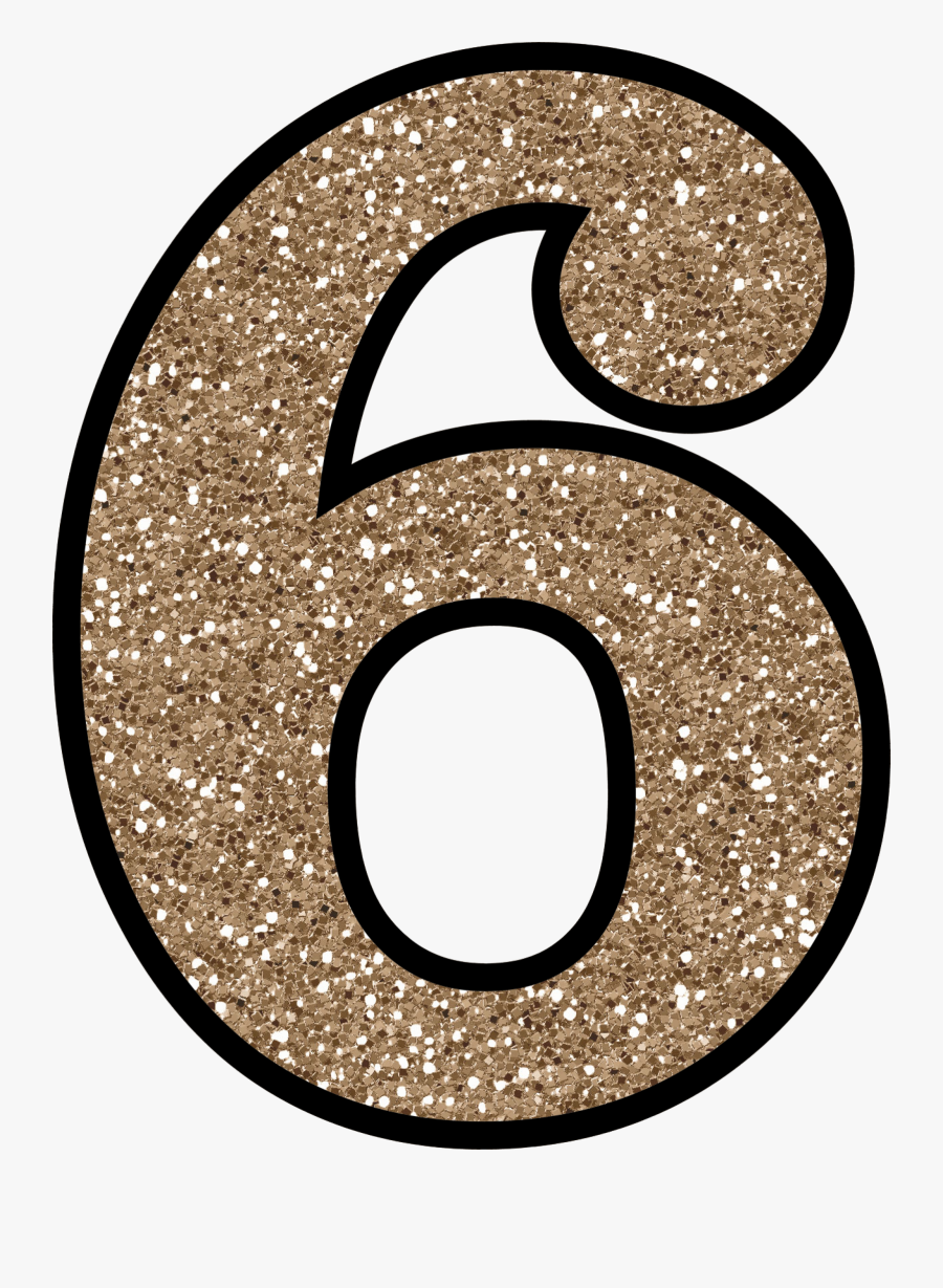 Glitter Number 6 , Free Transparent Clipart - ClipartKey