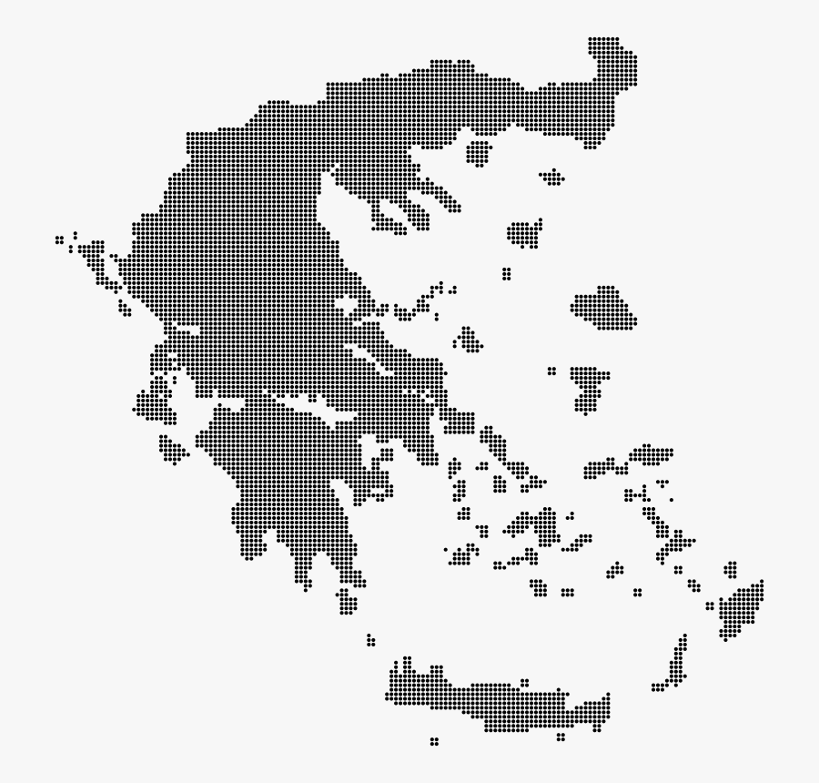 Greece Dots - Greece Map, Transparent Clipart