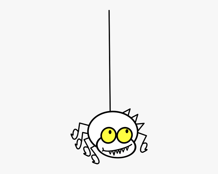Spider - Black And White Cartoon Bug, Transparent Clipart