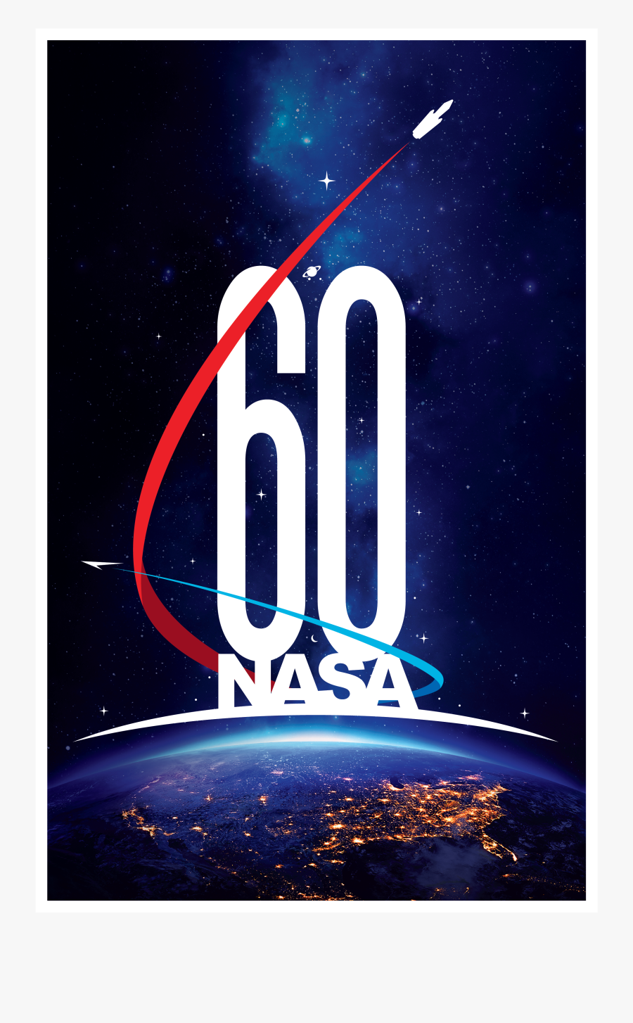 Nasa 60th Anniversary Logo, Transparent Clipart
