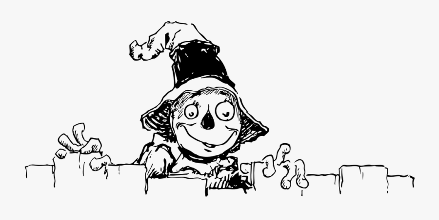 Scarecrow, Scare, Harvest, Seasonal, Decoration - Scarecrow Clip Art Black And White, Transparent Clipart