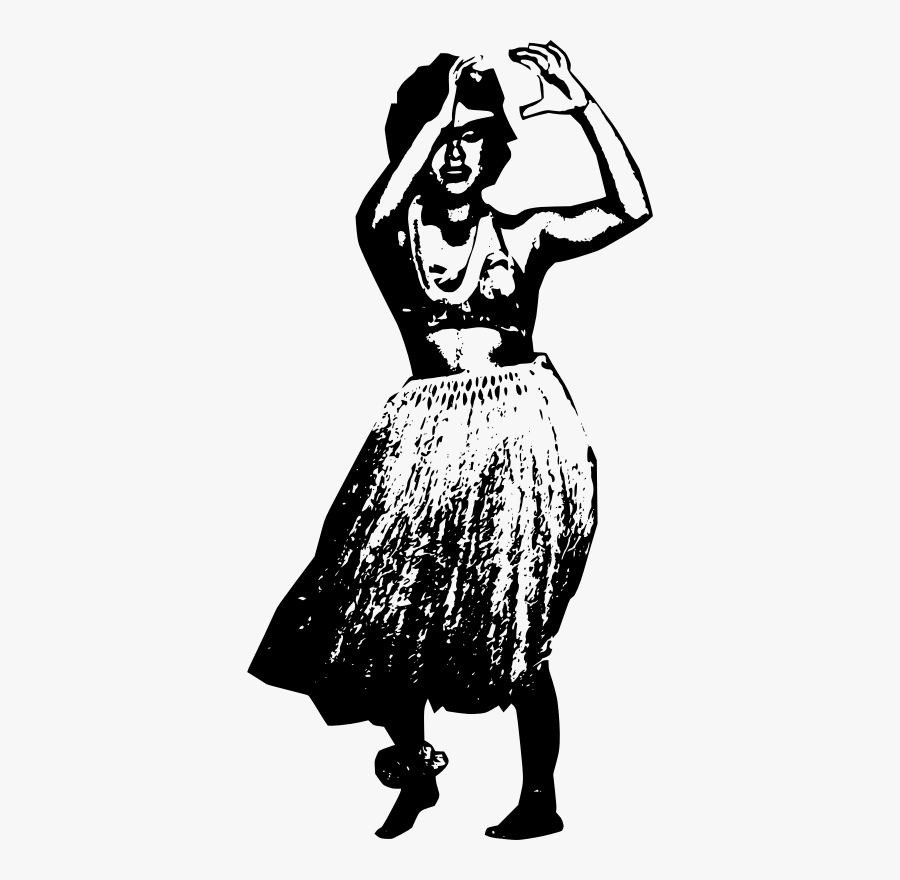 Old Style Hula Dancer - Illustration, Transparent Clipart