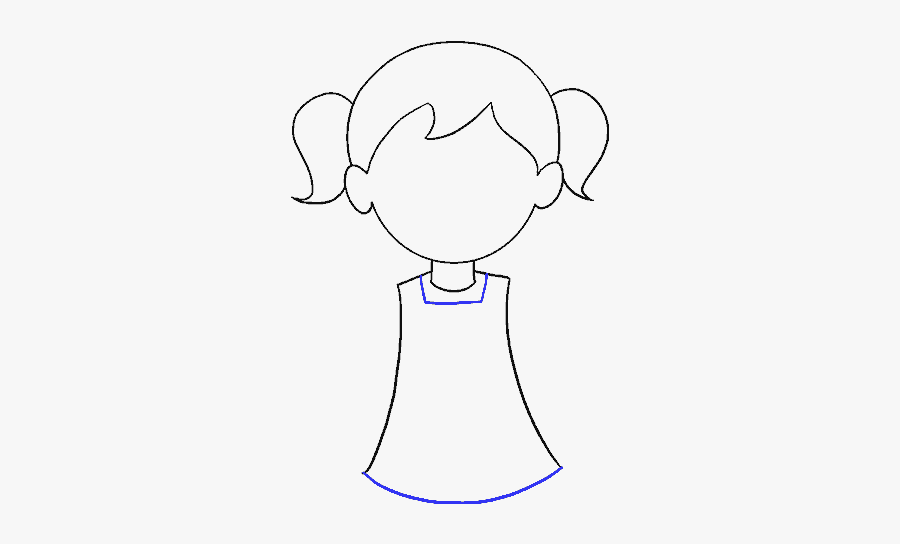 How To Draw Cartoon Girl - Simple Easy Drawing Girls, Transparent Clipart