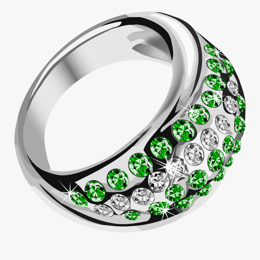 Silver Ring With Diamonds Png, Transparent Clipart