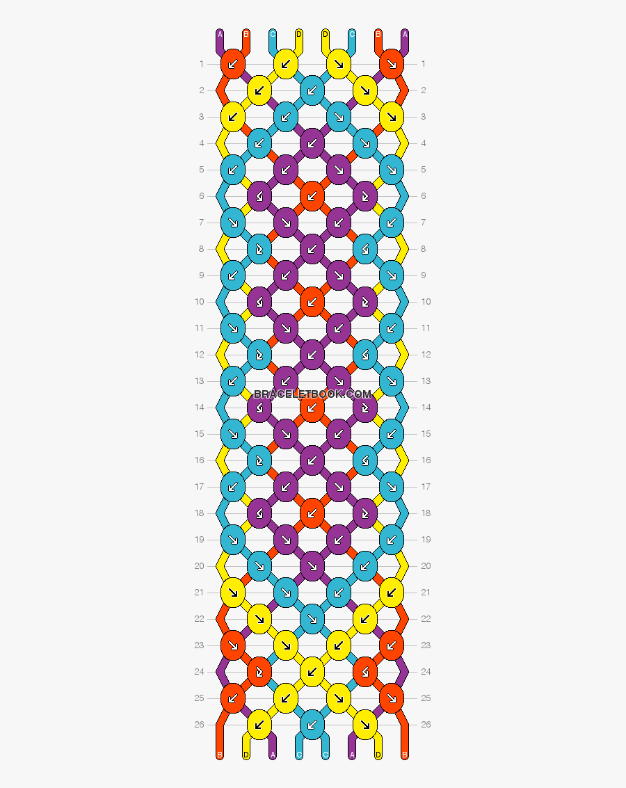 Clip Art Diamond Friendship Bracelet Pattern - Friendship Bracelet Patterns 8 Strings, Transparent Clipart