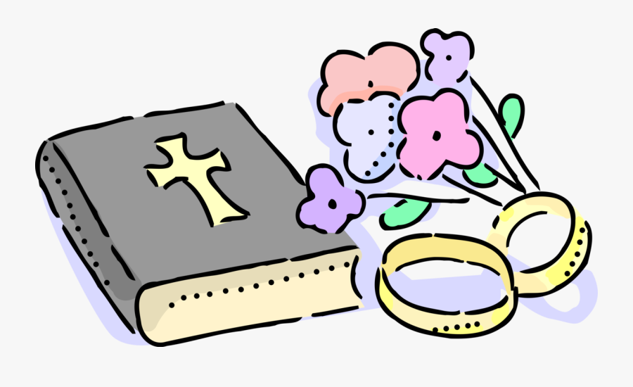 Vector Illustration Of Wedding Ring Bands With Christian - Holy Bible Clipart Wedding, Transparent Clipart