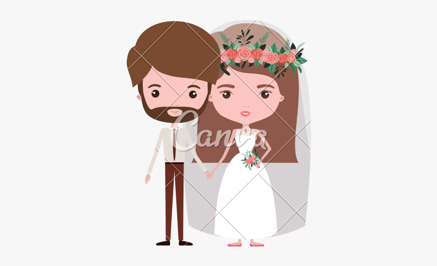 Clip Art Marriage Cartoon - Wedding Cartoon Beard, Transparent Clipart