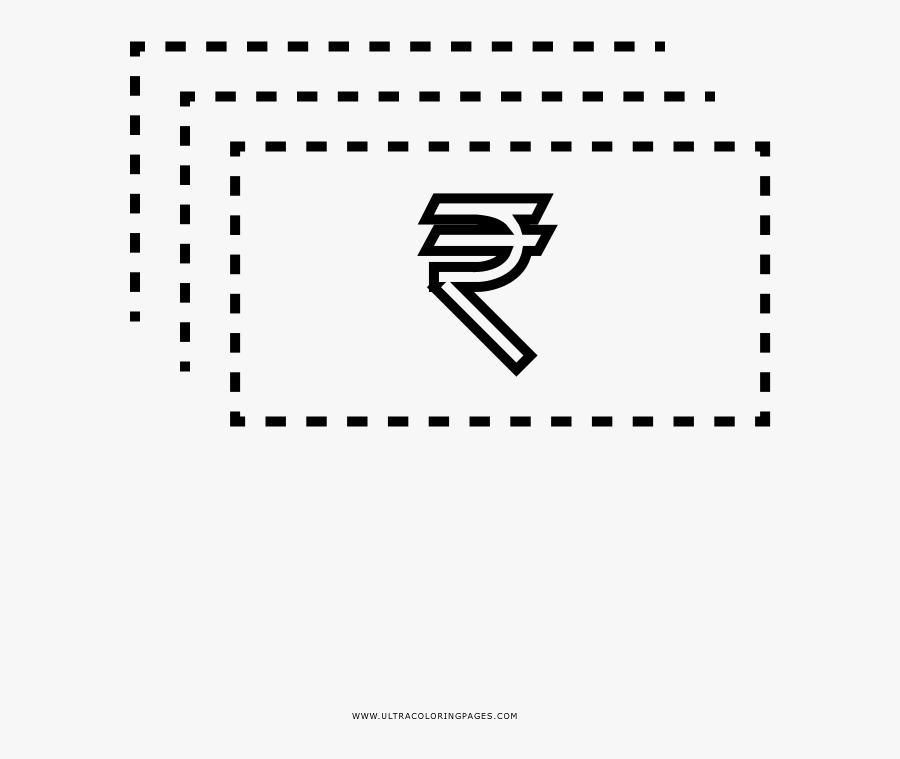 Rupees Coloring Page, Transparent Clipart