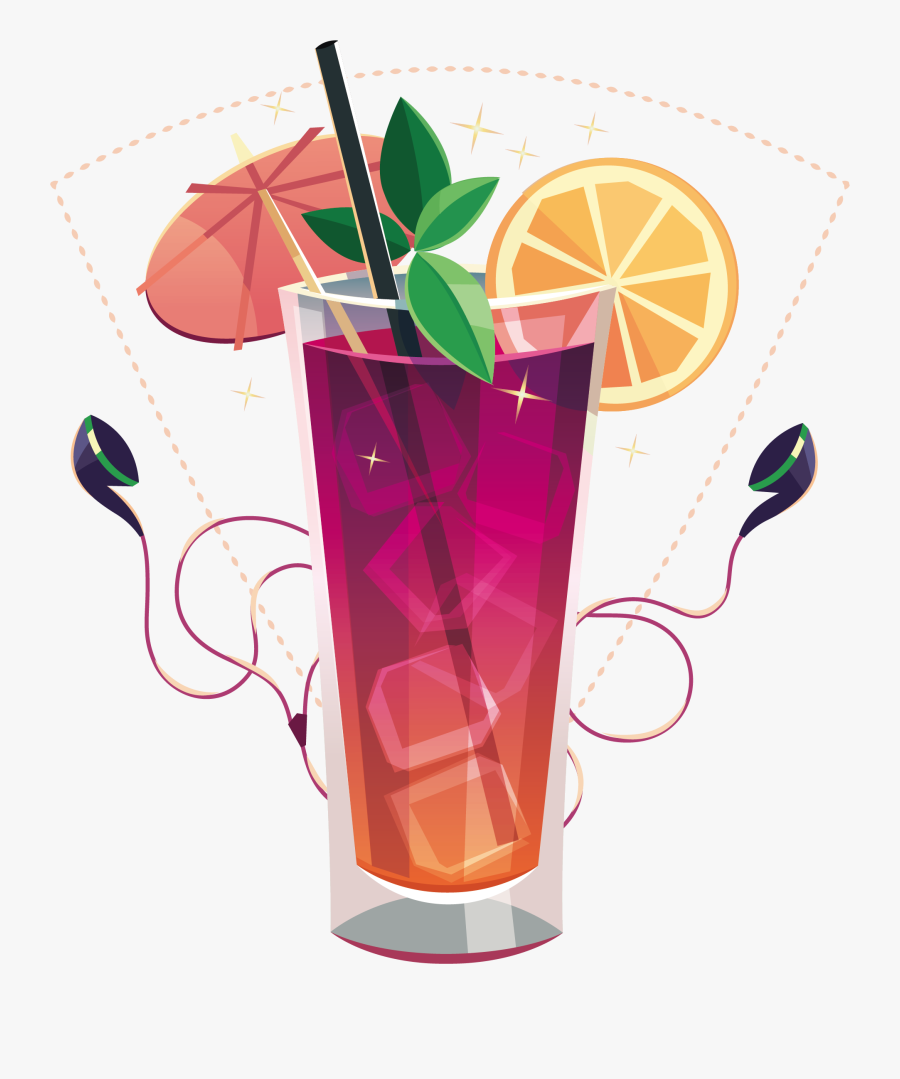 Cocktail Juice Drink - Png Image Cold Drink Cartoon, Transparent Clipart