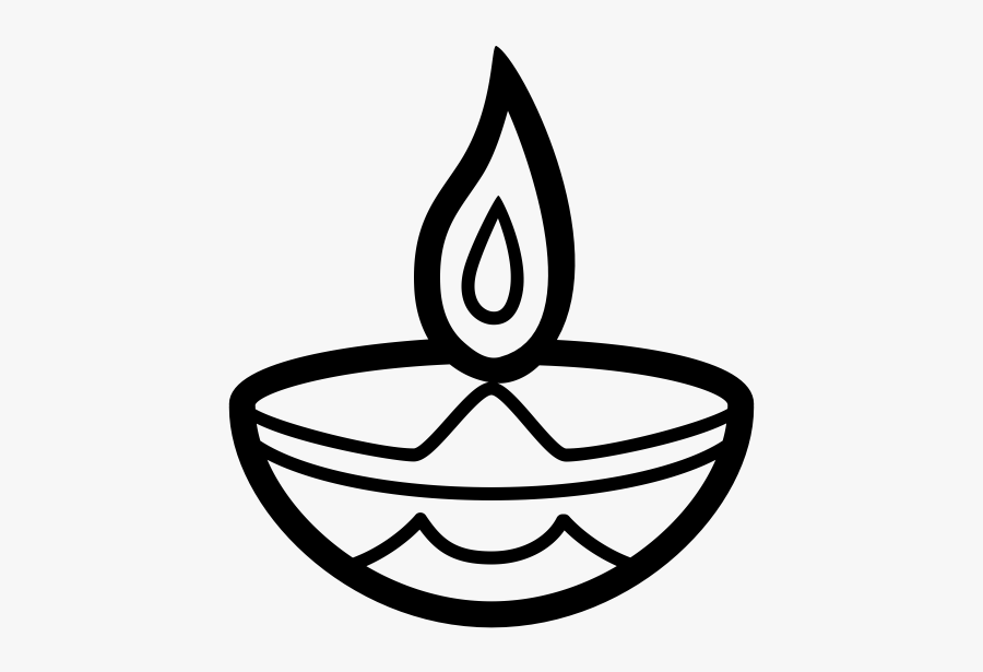 Clip Art Black Diwali - Oil Lamp Clipart Black And White , Free ...