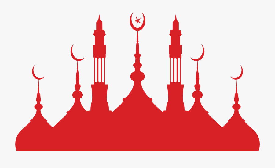 Silhouette Mosque Islamic Architecture Church Red Clipart - Eid Al Fitr Images Download, Transparent Clipart