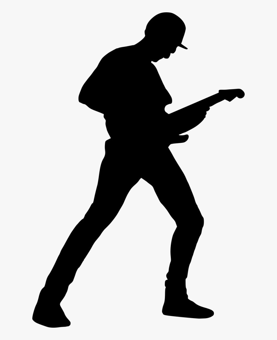 Bass Guitar Player Silhouette - Guitar Player Silhouette Png, Transparent Clipart