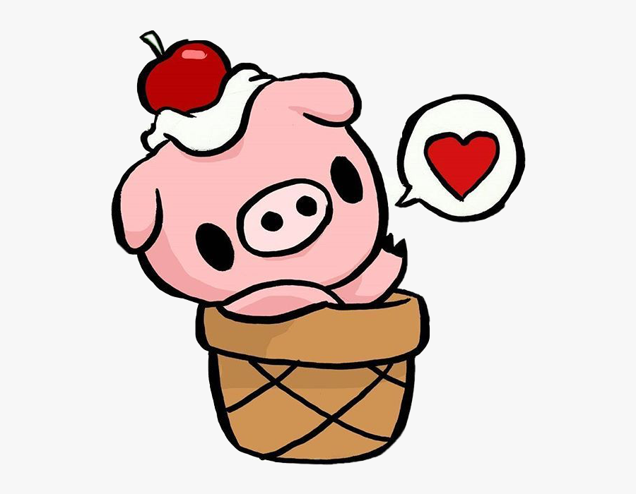 Pig Cerdito Bonito Kawaii Love - Easy Kawaii Cute Animal Drawings, Transparent Clipart