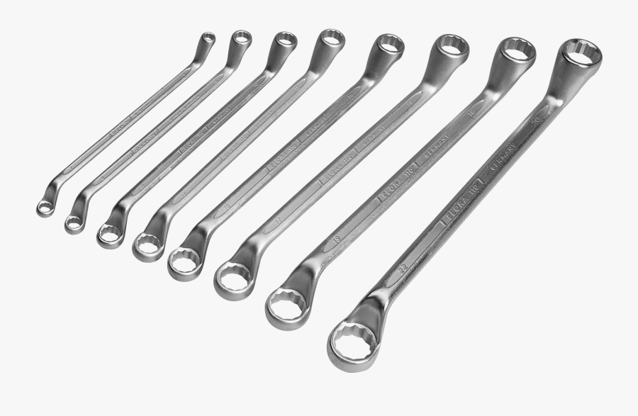 Double Ended Ring Spanner Set , Png Download - Ring Spanners, Transparent Clipart