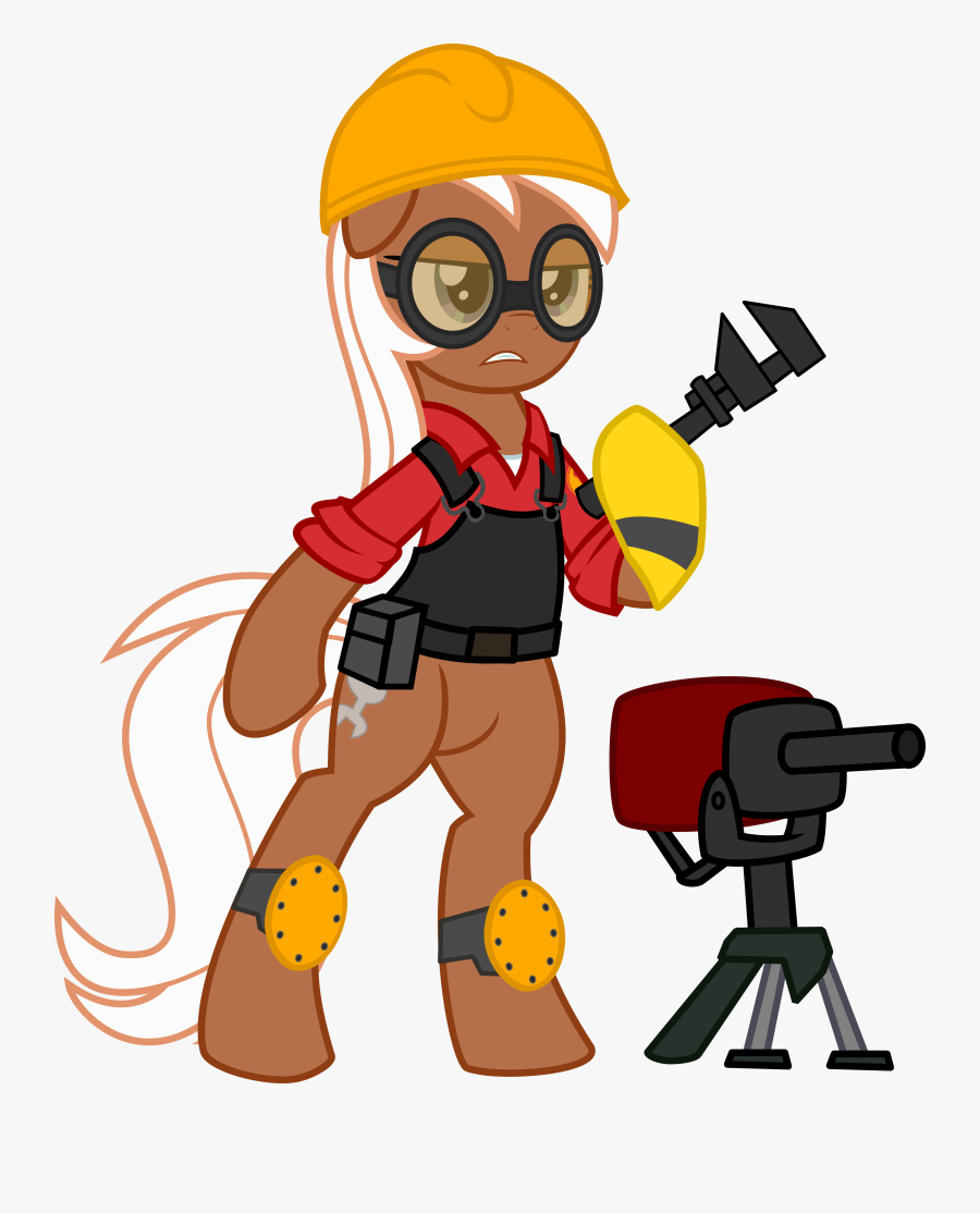 Silver Spanner Tf Engineer - Team Fortress 2 Engineer Pony, Transparent Clipart