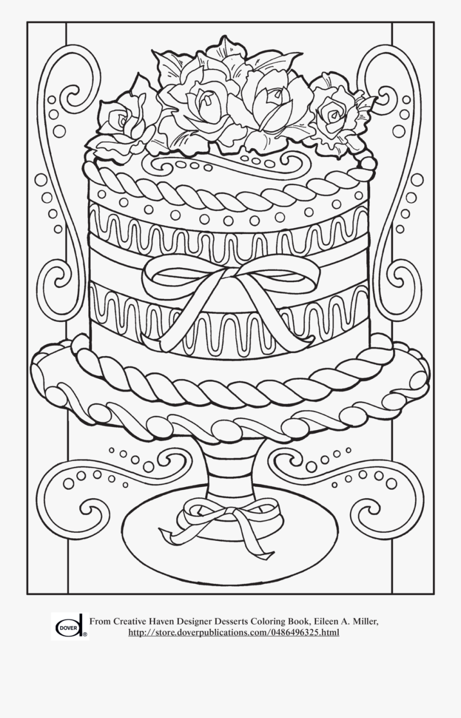Free Wedding Coloring Pages Books Printable Adult Cake - Realistic Cake Coloring Pages, Transparent Clipart