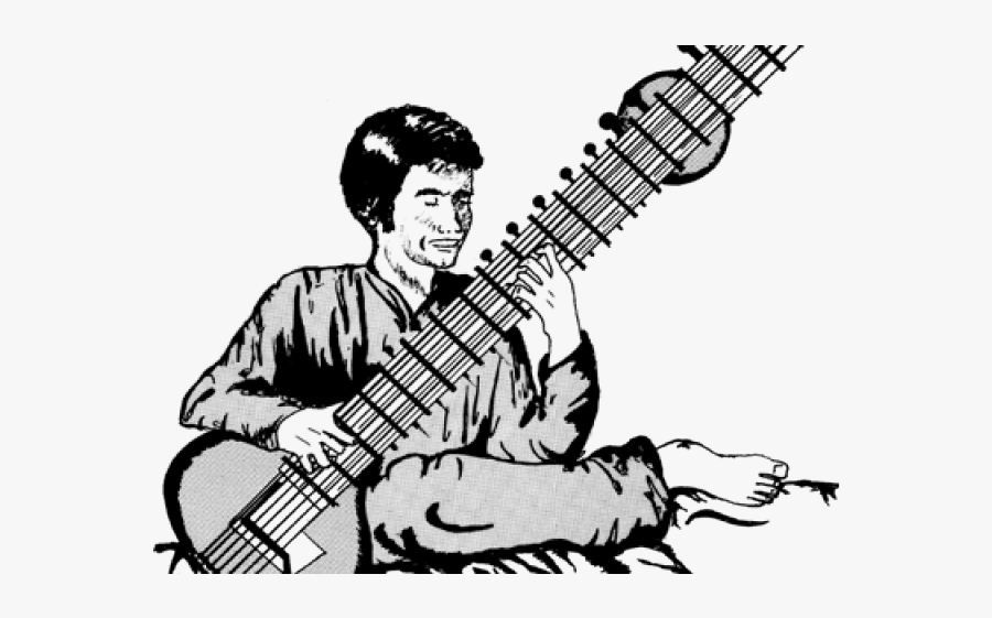 Sitar Drawing, Transparent Clipart