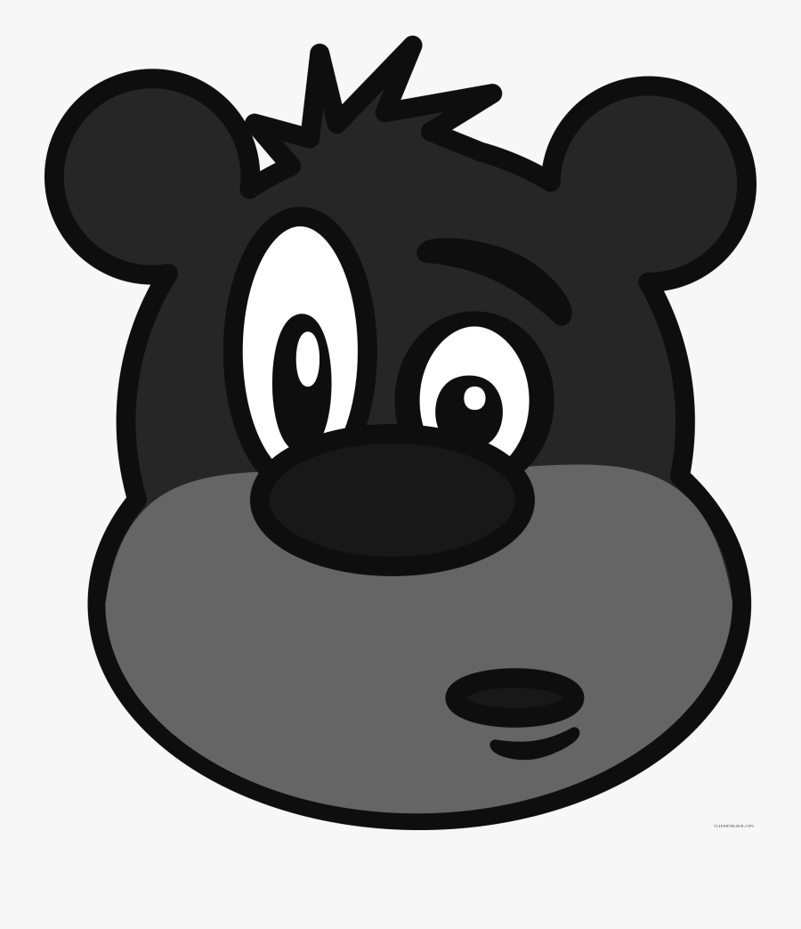 High Quality Bear Animal Free Black White Clipart Images - Bear Cartoon Clipart Black And White, Transparent Clipart