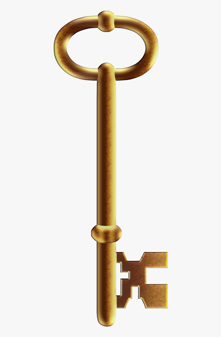 Key Clipart Skeleton Key - Key Gold Transparent Clip Art Png, Transparent Clipart