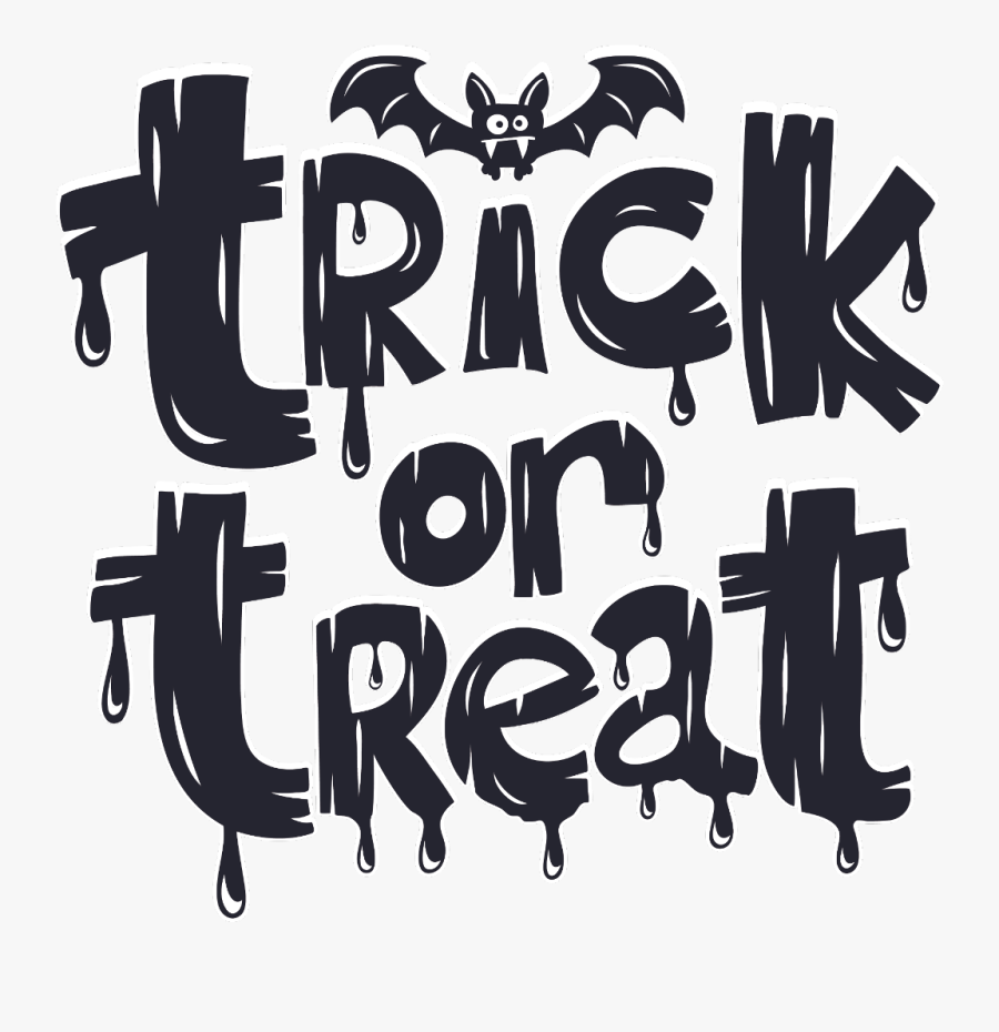 #halloween #trick #trickortreat #treat #typography - Halloween, Transparent Clipart