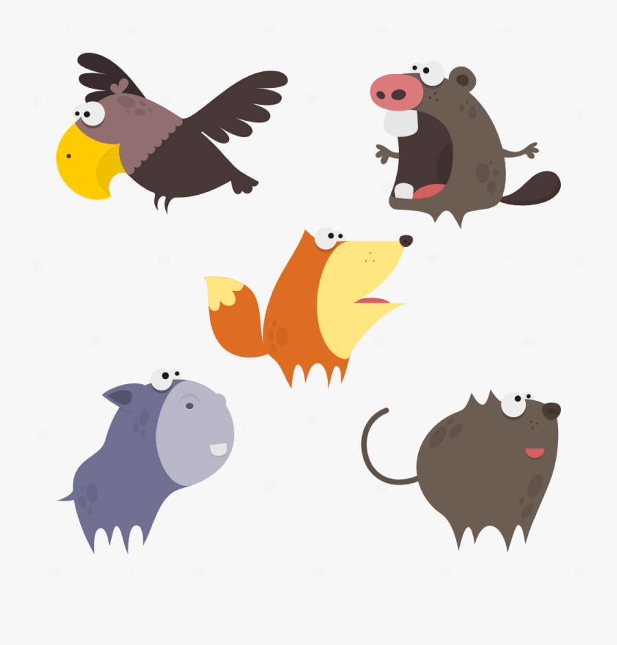 Cute Animals Vector Set 1 Photoshop Brush - Nature Animals Vector, Transparent Clipart
