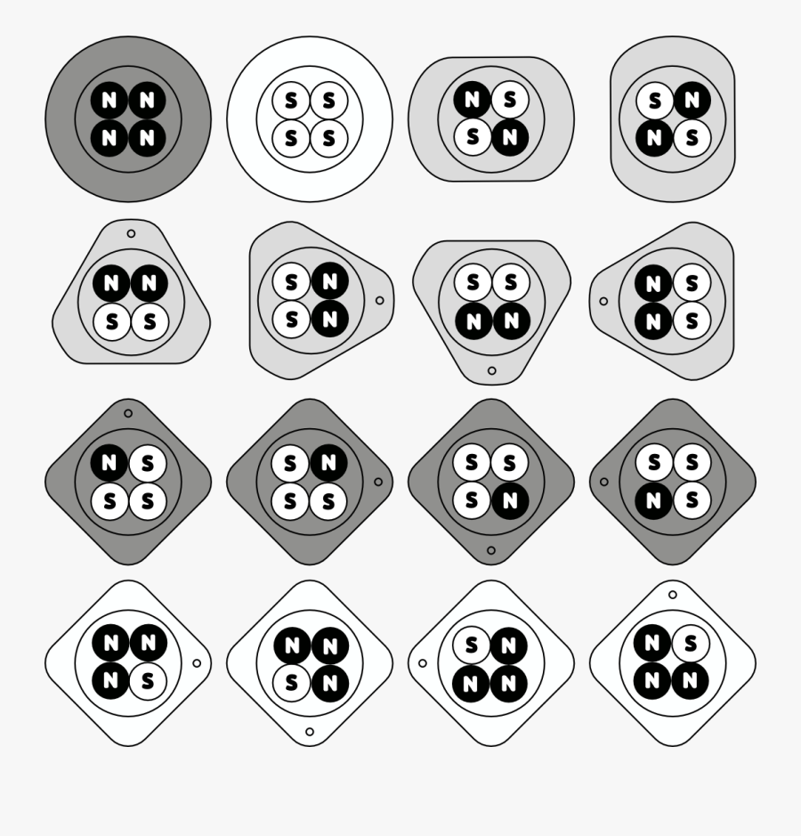 All Unique Tokens And Orientations Possible, Transparent Clipart
