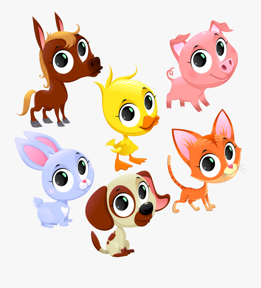 Cartoon Drawing Livestock Illustration - Cartoon Cute Animals Vector, Transparent Clipart