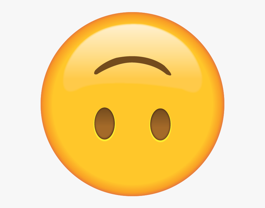 Clip Art - Upside Down Smiley Face Emoji, Transparent Clipart