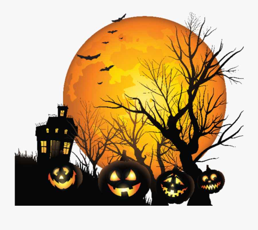 #mq #moon #bat #darkness #graveyard #halloween - Haunted House Halloween Png, Transparent Clipart