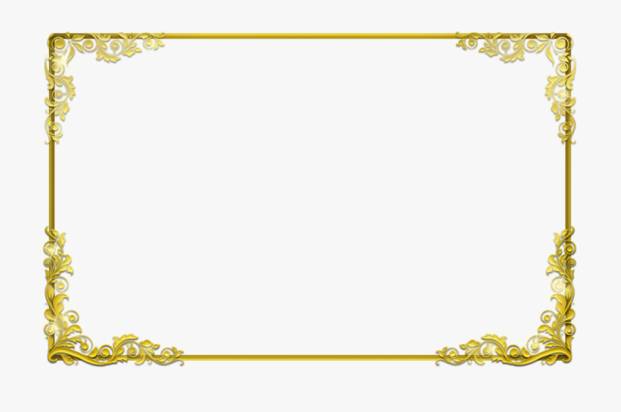 Transparent Single Line Border Clipart - Gold Transparent Background Certificate Border, Transparent Clipart