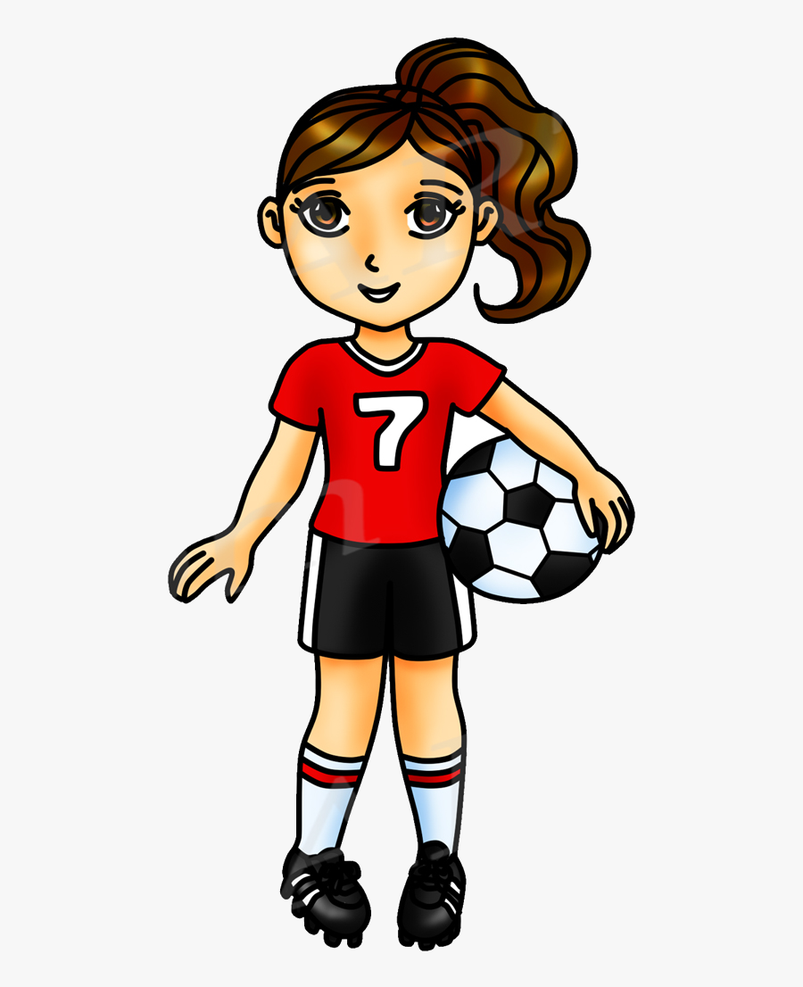 Soccer Clipart Red Girl Sports Clip Art Team World - Soccer Girl Clipart, Transparent Clipart