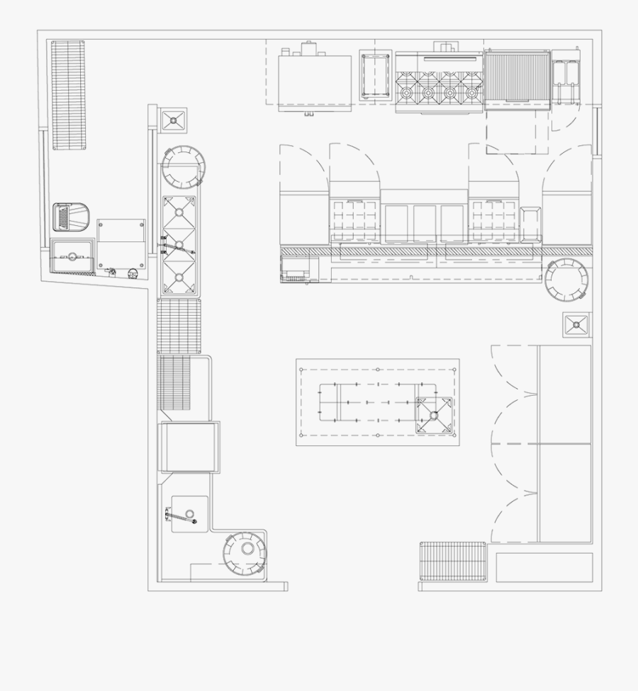 Transparent Kitchen Island Png - Technical Drawing, Transparent Clipart